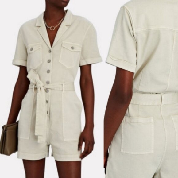 Rails cream Georgie Linen Blend Romper Small 37858 - Picture 1 of 9